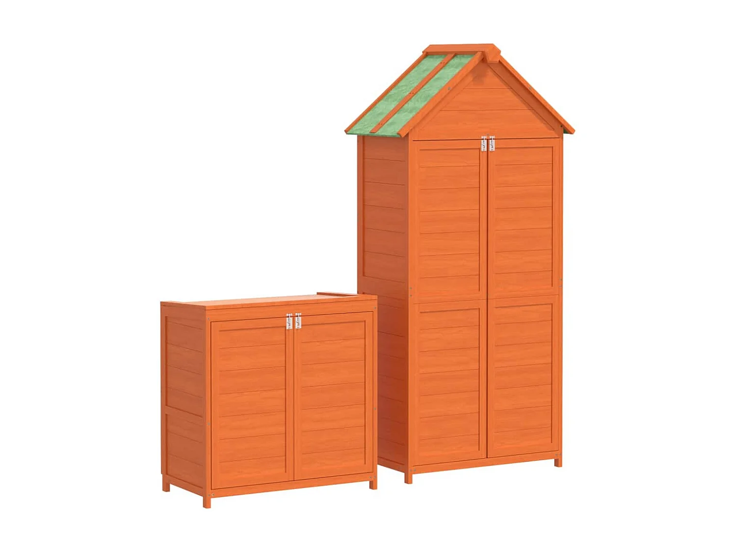 Veronique-Claire  Ensemble de remise à outils de jardin 2 pcs marron pin massif