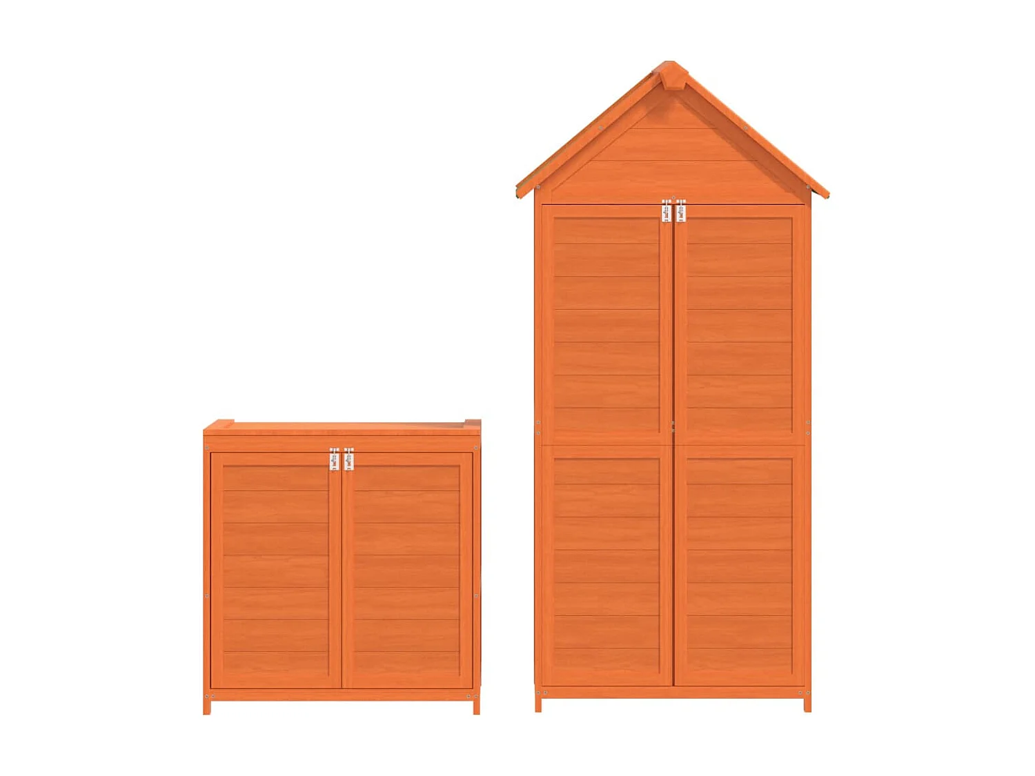 Veronique-Claire  Ensemble de remise à outils de jardin 2 pcs marron pin massif