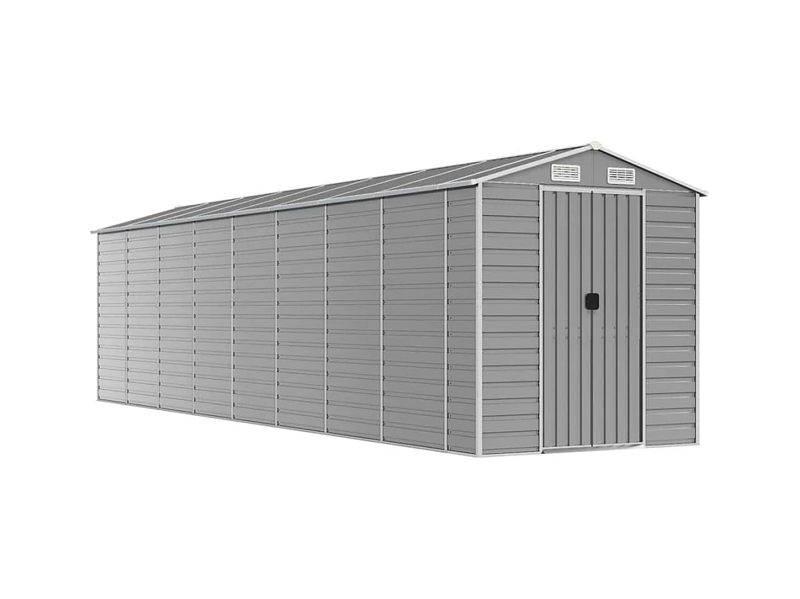 Tampa  Abri de jardin gris clair 191x810x198 cm acier galvanisé