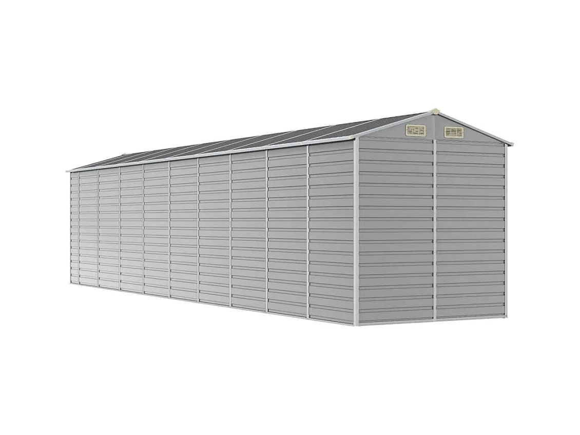 Tampa  Abri de jardin gris clair 191x810x198 cm acier galvanisé