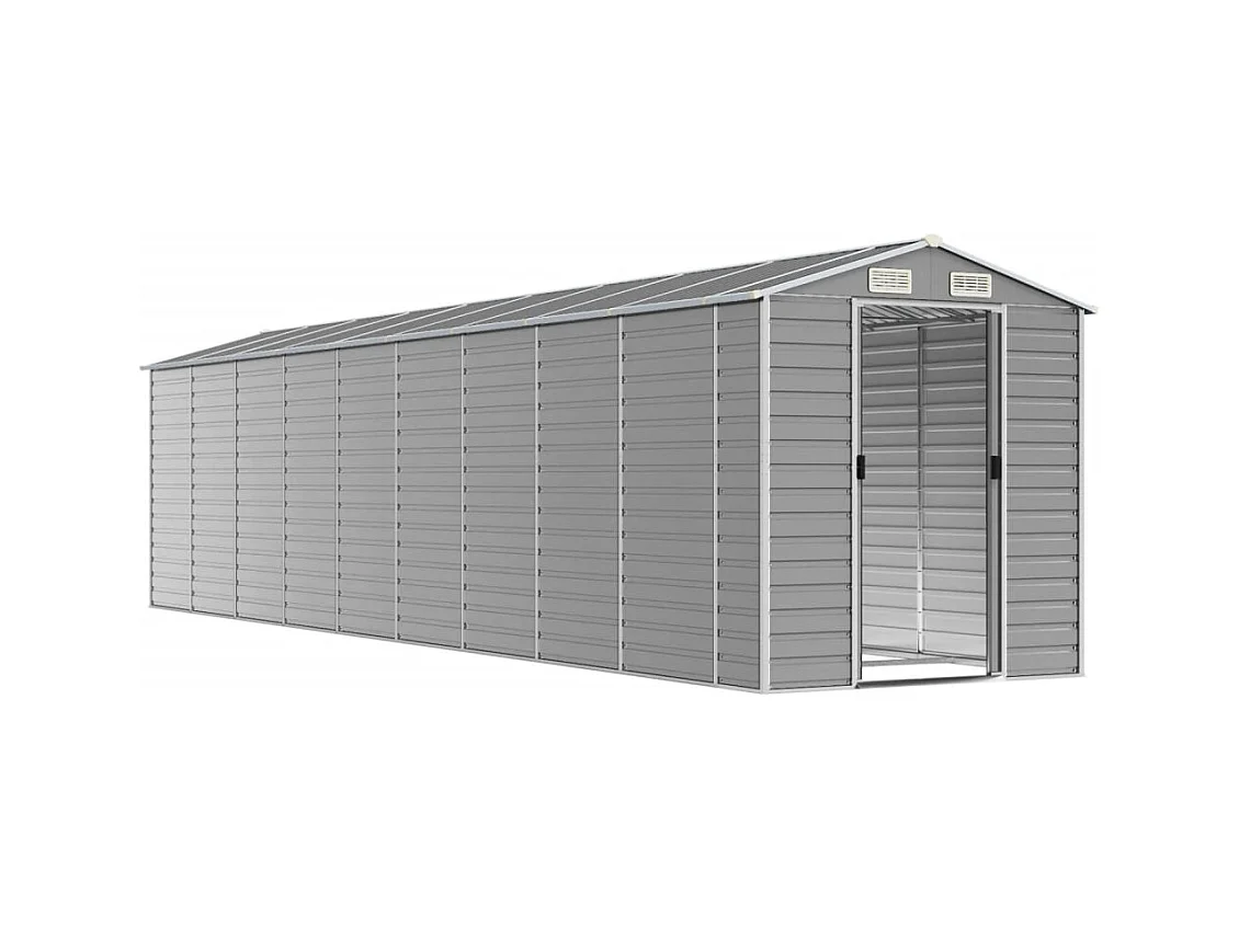 Tampa  Abri de jardin gris clair 191x810x198 cm acier galvanisé