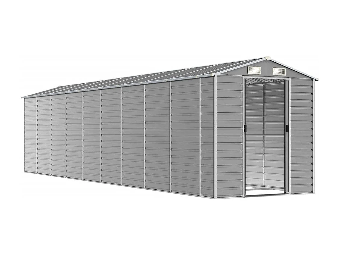 Tampa  Abri de jardin gris clair 191x810x198 cm acier galvanisé
