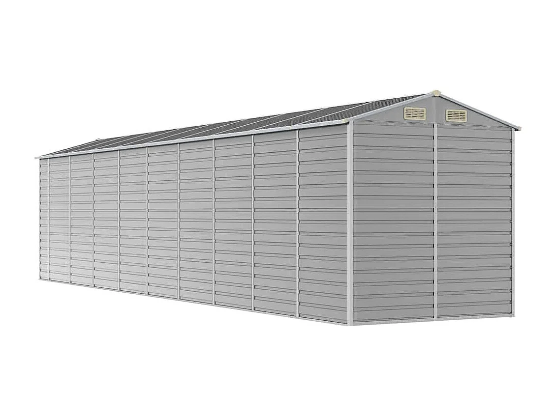Tampa  Abri de jardin gris clair 191x810x198 cm acier galvanisé