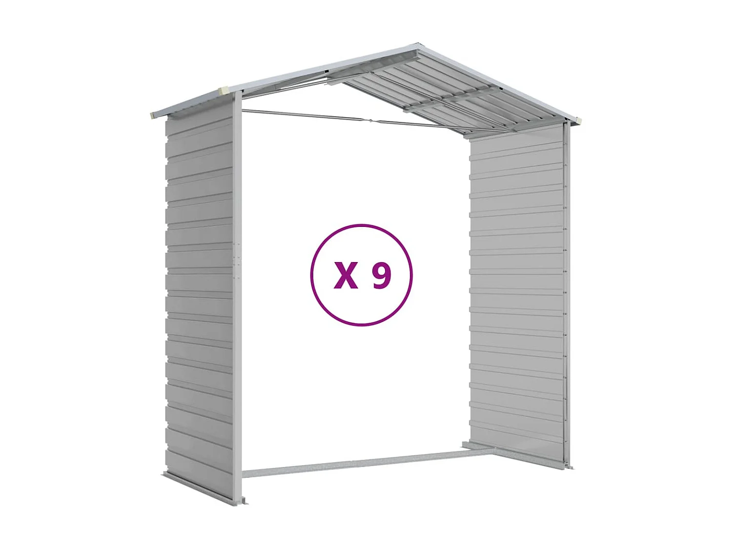 Tampa  Abri de jardin gris clair 191x810x198 cm acier galvanisé