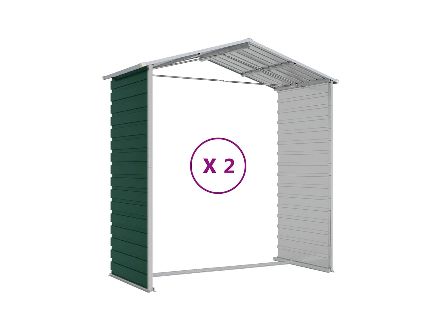 Tampa  Abri de jardin vert 191x215x198 cm acier galvanisé