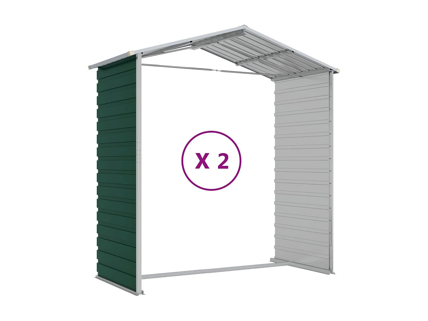 Tampa  Abri de jardin vert 191x215x198 cm acier galvanisé