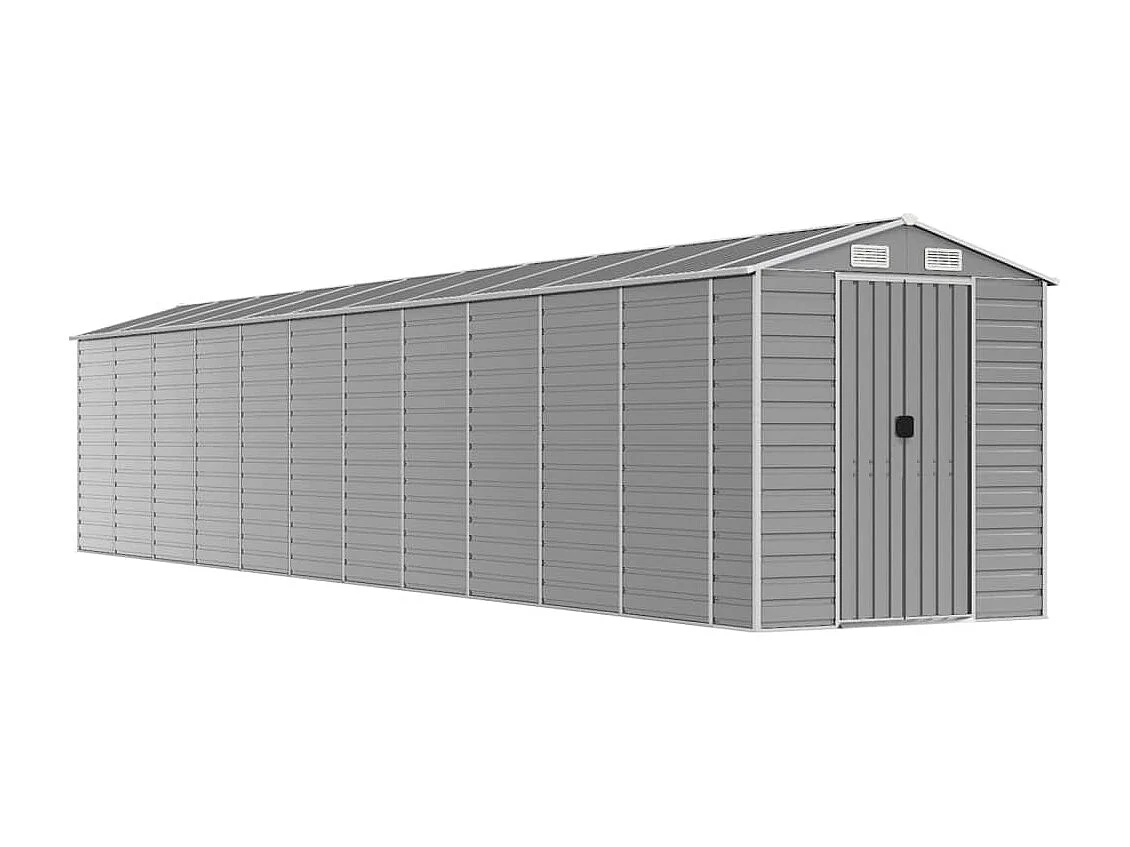 Tampa  Abri de jardin gris clair 191x980x198 cm acier galvanisé