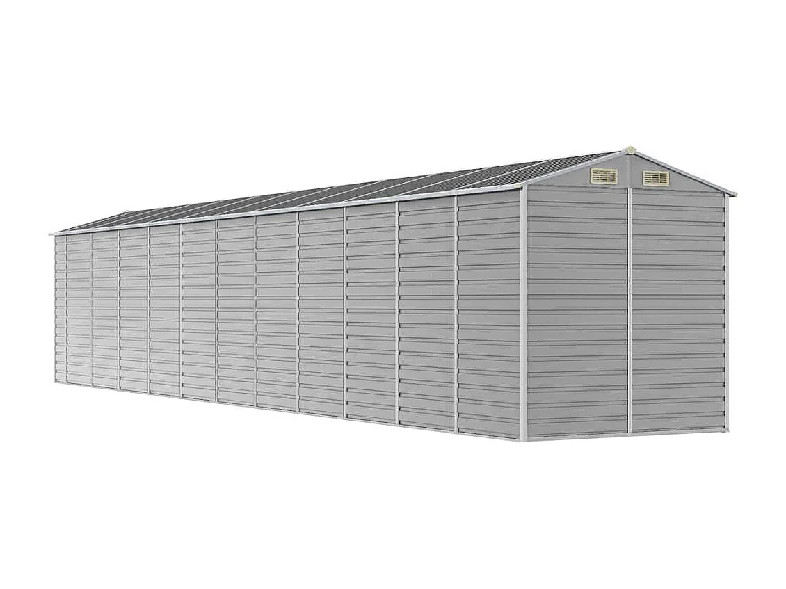 Tampa  Abri de jardin gris clair 191x980x198 cm acier galvanisé