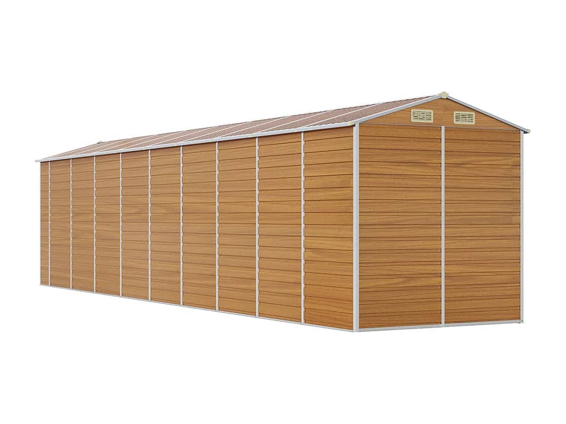 Tampa  Abri de jardin marron clair 191x810x198 cm acier galvanisé