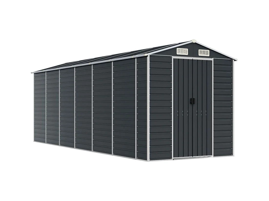 Tampa  Abri de jardin anthracite 191x555x198 cm acier galvanisé