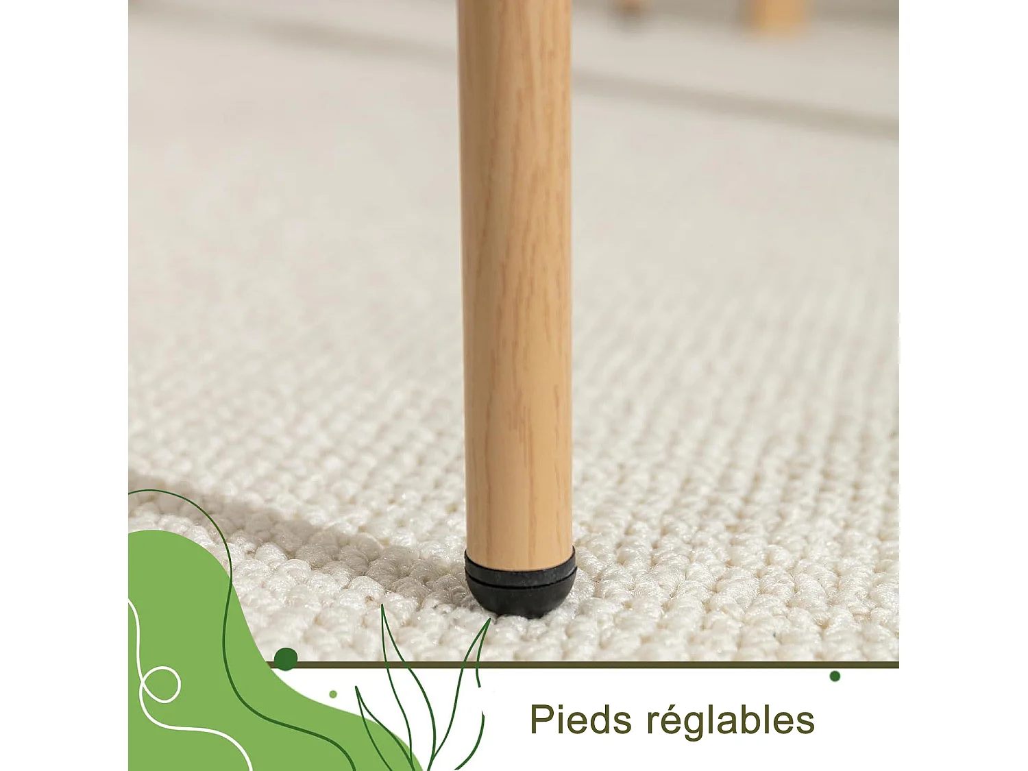 Lot de 2 Chaises de Salle à Manger - avec Dossier en Rotin et Pieds en Métal - Modernes - pour Salle à Manger,Salon - Beige