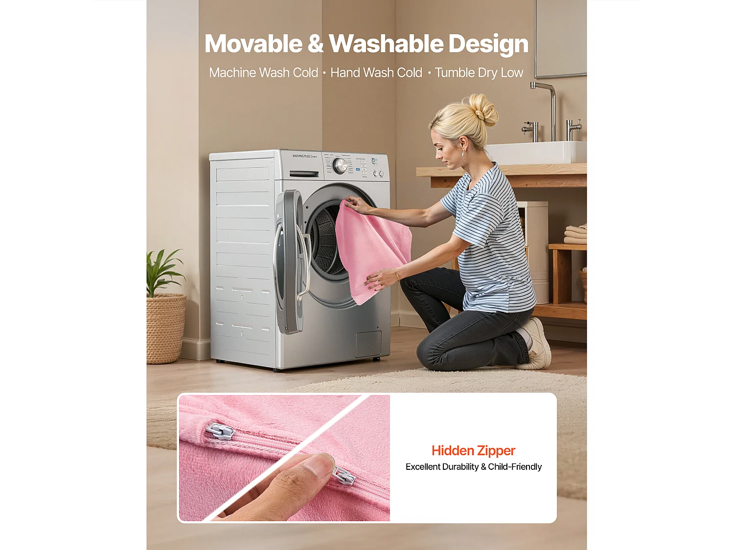 Canapé pour Enfants SucceBuy 2-en-1 Convertible en Chaise Longue, Canapé-lit Pliable et Moelleux, avec Accoudoirs, en Éponge 28D et Poils Courts, Rose, M