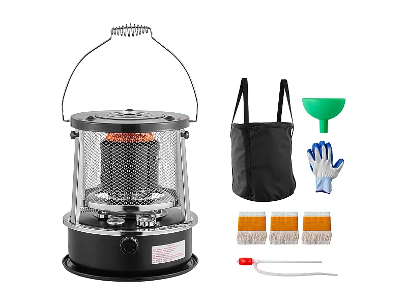Heizgerät mit Kerosin SucceBuy 9000 BTU Tragbarer Nicht-Elektrischer Ölofen 2 in 1 mit Höhe, Einstellbare Flamme, für Innenräume