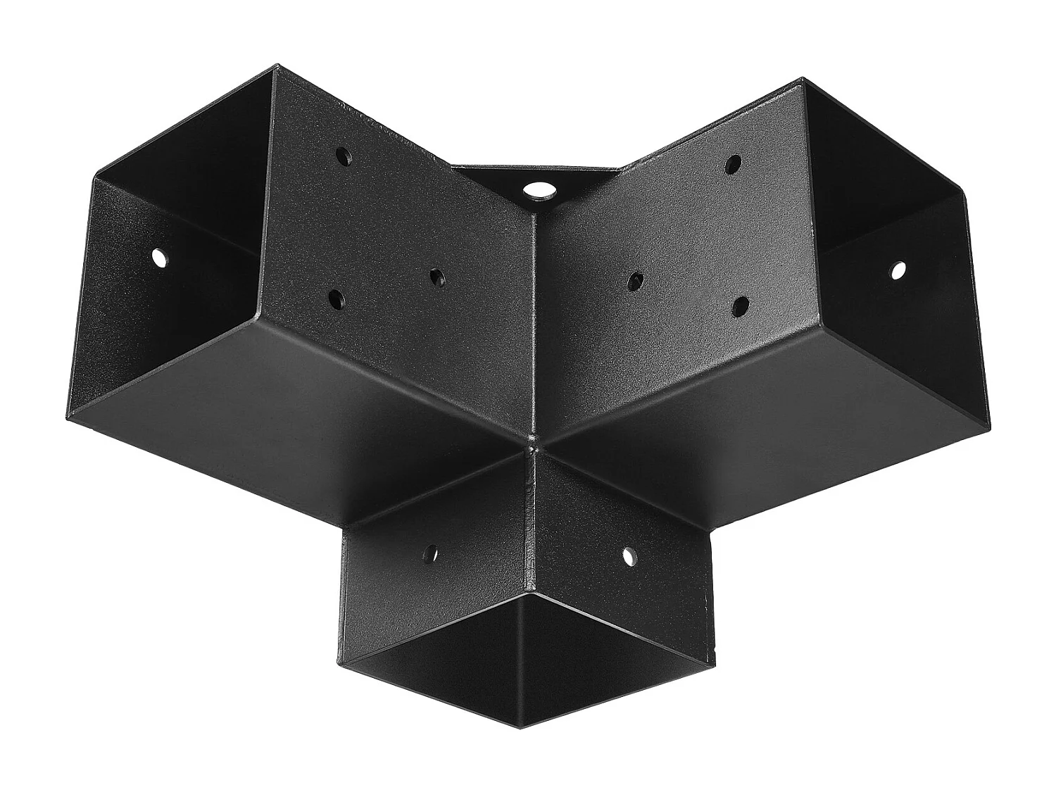 Pergola Steunset SucceBuy, Set van 8, Houten Paalsteun 9.2x9.2 cm, 4 3-Weg Hoeksteunen, 4 Paalvoeten, Koolstofstaal