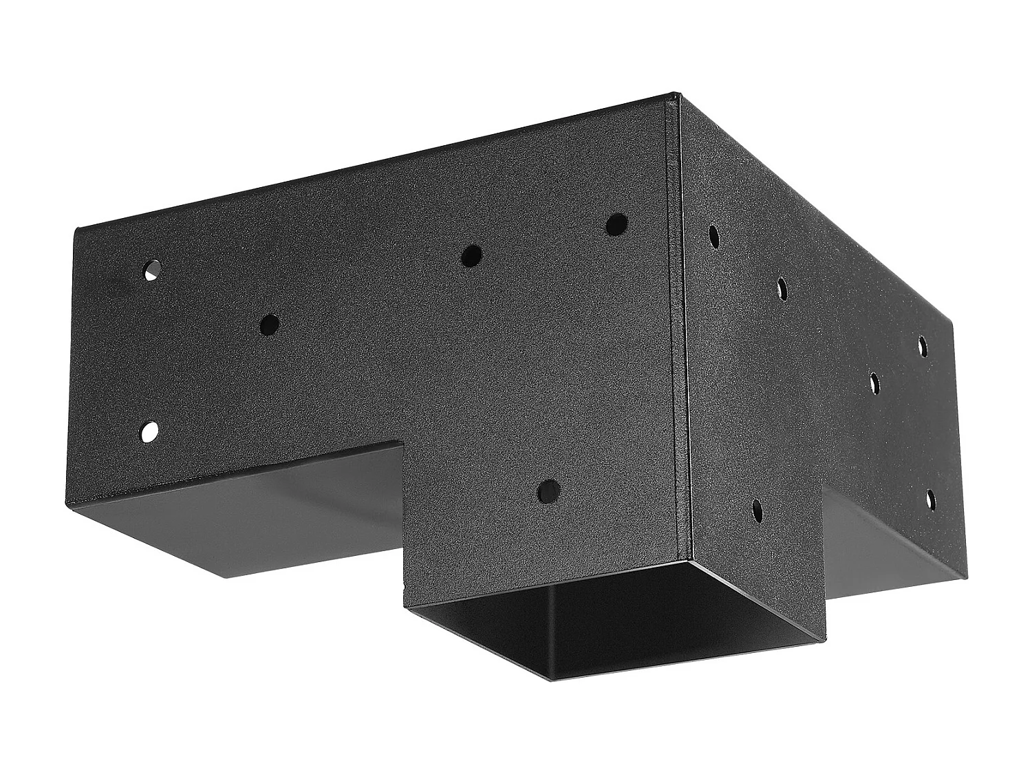 Pergola Steunset SucceBuy, Set van 8, Houten Paalsteun 9.2x9.2 cm, 4 3-Weg Hoeksteunen, 4 Paalvoeten, Koolstofstaal