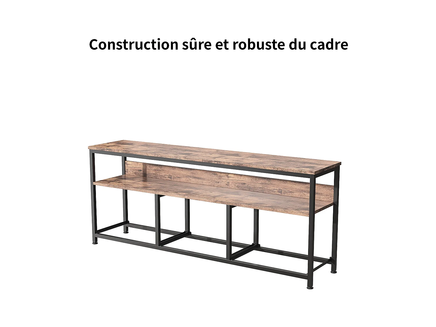 Meuble TV LED avec 3 Tiroirs, Petit Meuble Tele avec Rangement, Banc TV, Support Télé, Commode en Tissu pour Le Salon Chambre à Coucher Entrée, Marron Rustique