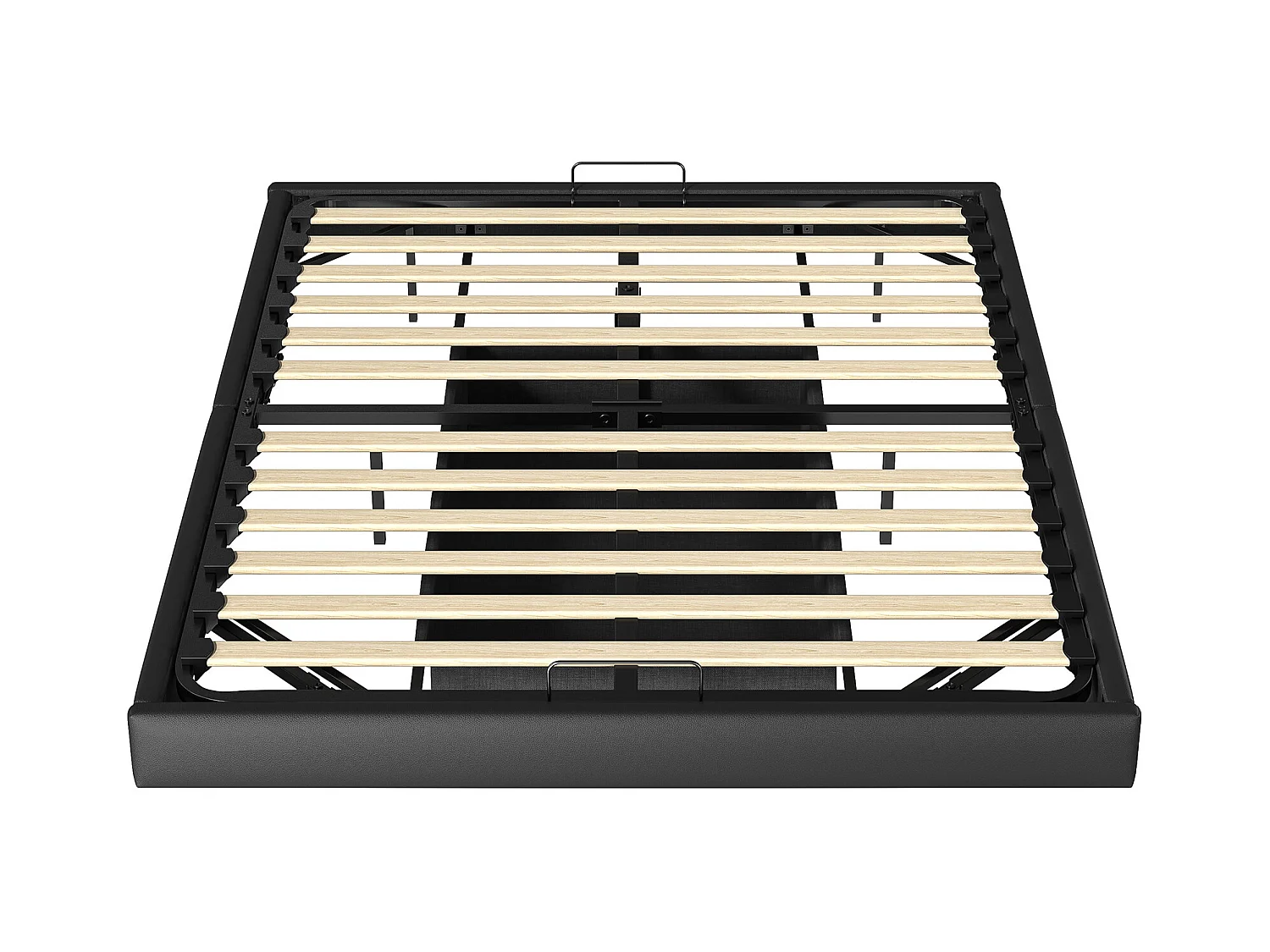 Lit 160x200 cm avec sommier à lattes - Led - lit flottant 160x200 cm  - Lit double 160x200 coffre rangement soldes - lit adulte 160x200 cm tissu en PU - noir