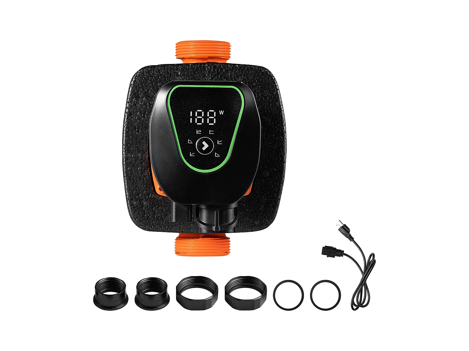 Circulatiepomp SucceBuy voor Warm Water, Maximale Opvoerhoogte 11 m, Hoogrendement Verwarmingspomp 117 L/min, Terugslagklep, Energiezuinig