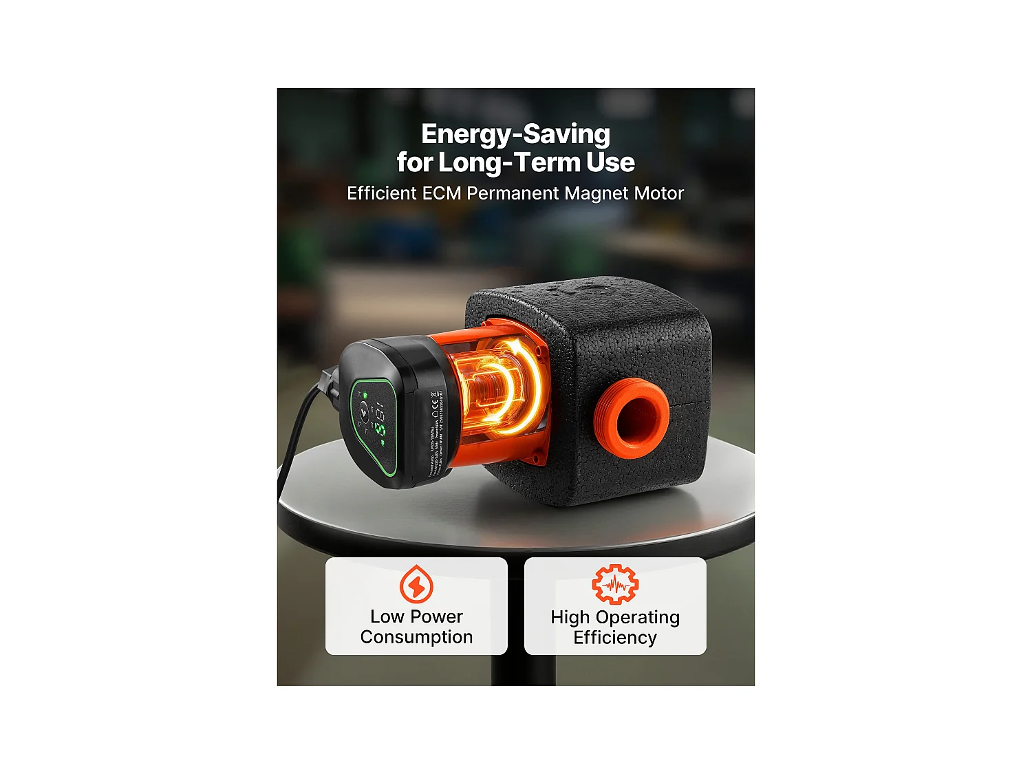 Circulatiepomp SucceBuy voor Warm Water, Maximale Opvoerhoogte 11 m, Hoogrendement Verwarmingspomp 117 L/min, Terugslagklep, Energiezuinig