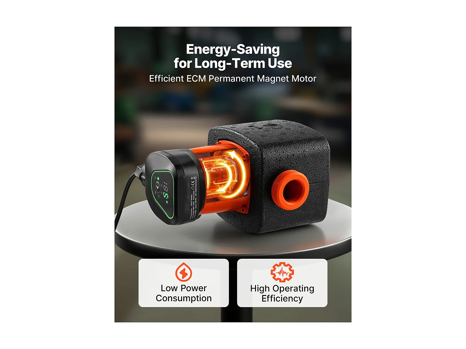 Pompe de Circulation SucceBuy d'Eau Chaude, Hauteur de Refoulement Maximale 11 m, Pompe de Chauffage à Haut Rendement 117 L/min, Clapet Anti-retour