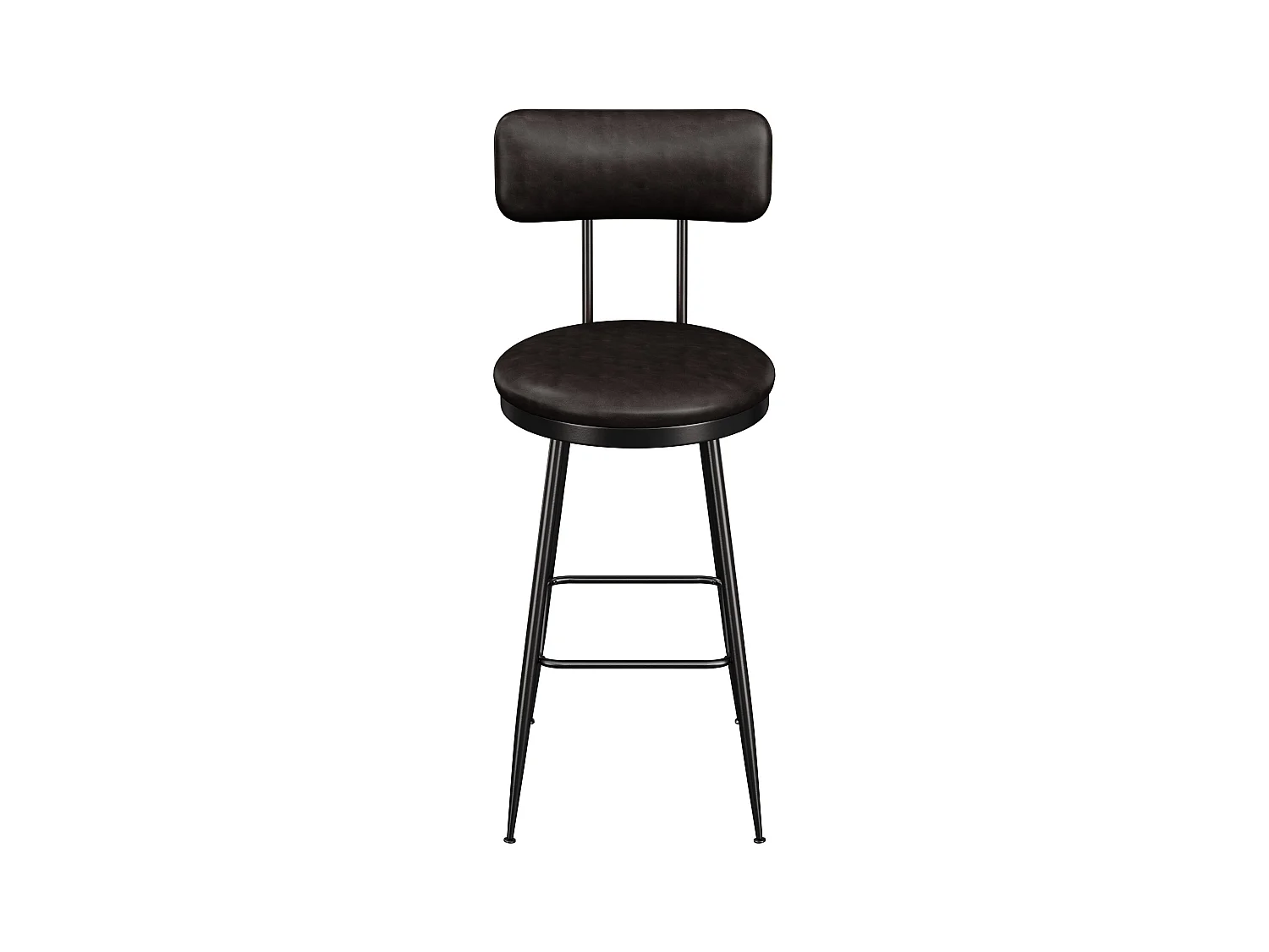 Tabouret de Bar, Lot de 4, Chaise Haute Cuisine,Chaise de Bar avec Repose-Pieds et Dossier,pour Salle à Manger, Cuisine, Simili Cuir,Noir