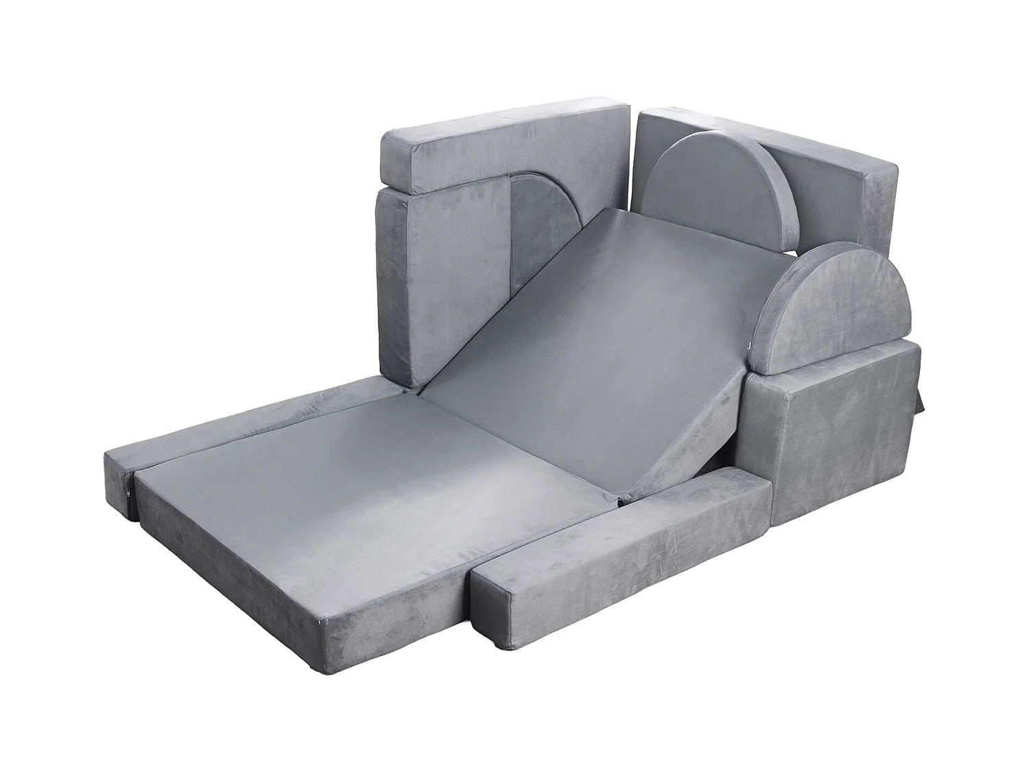 Canapé de Jeu Modulaire SucceBuy pour Enfants Composant 14PCs, Canapé Sectionnel Convertible, avec Accoudoirs, en Éponge 28D et Poils Courts, Sofa Tout-petits