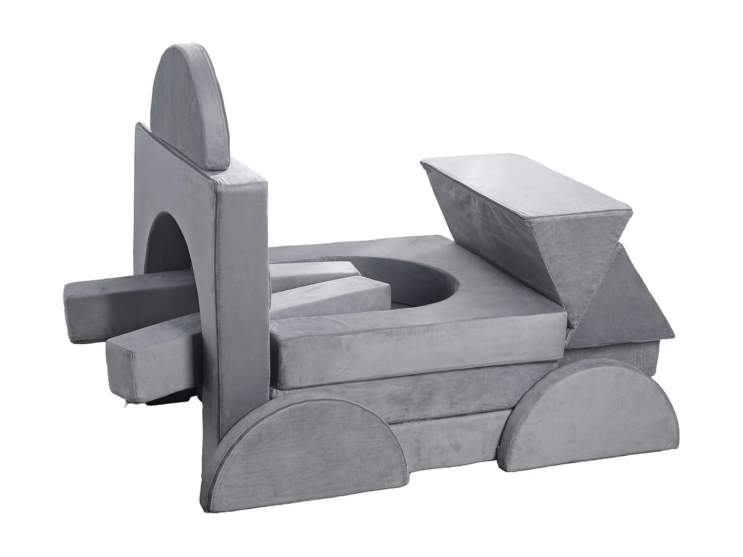 Modułowa Kanapa do Zabawy SucceBuy dla Dzieci Składająca się z 14PCs, Przekształcalna Kanapa Segmentowa, z Podłokietnikami, z Gąbki 28D i Krótkim Włosiem