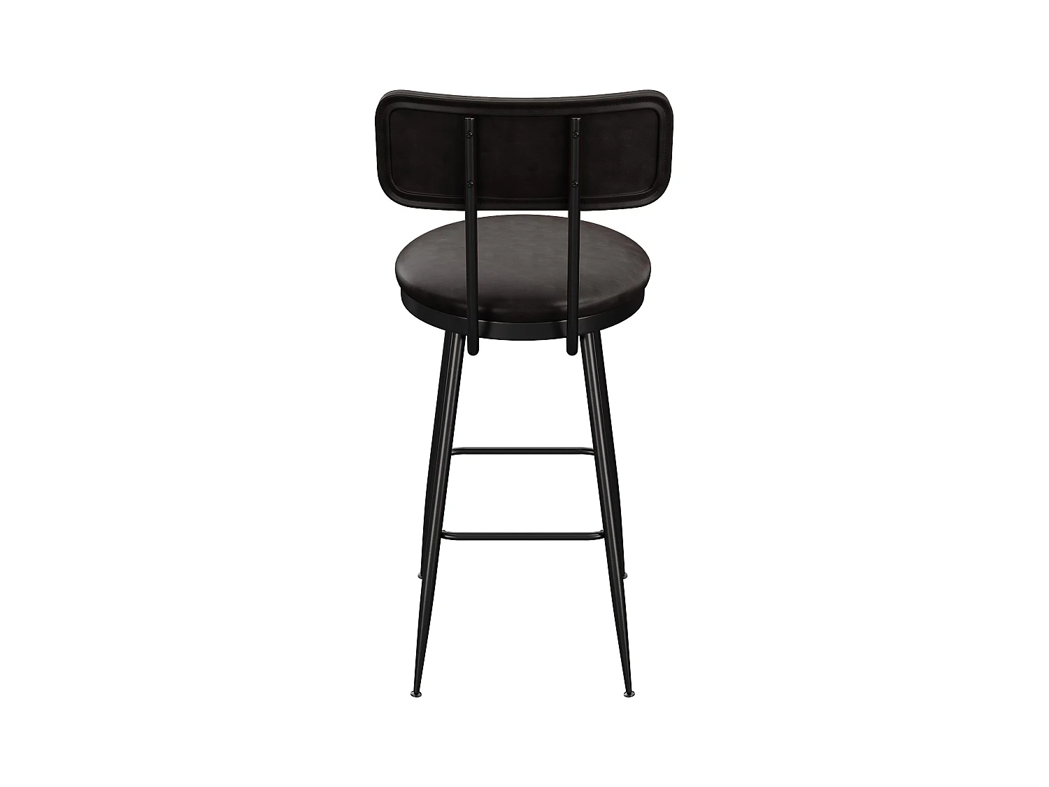Tabouret de Bar, Lot de 2, Chaise Haute Cuisine,Chaise de Bar avec Repose-Pieds et Dossier,pour Salle à Manger, Cuisine, Simili Cuir,Noir