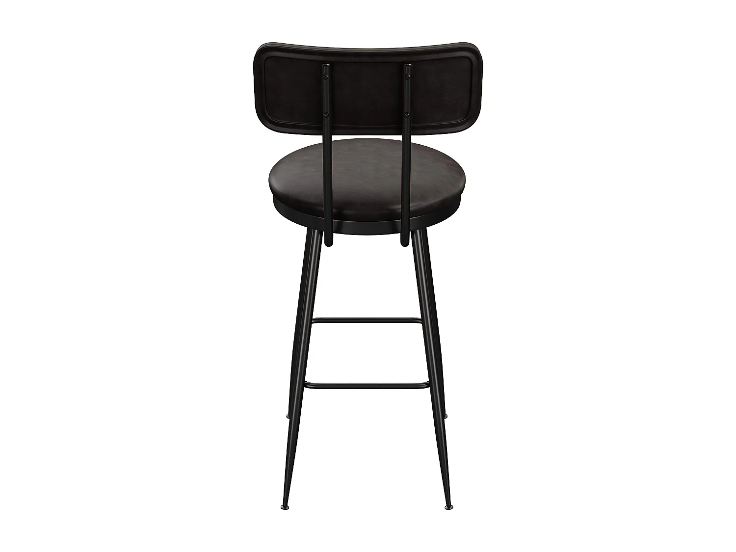 Tabouret de Bar Lot de 2 - Chaise Haute Cuisine - Chaise de Bar avec Repose-Pieds et Dossier - pour Salle à Manger,Cuisine - Simili Cuir - Noir