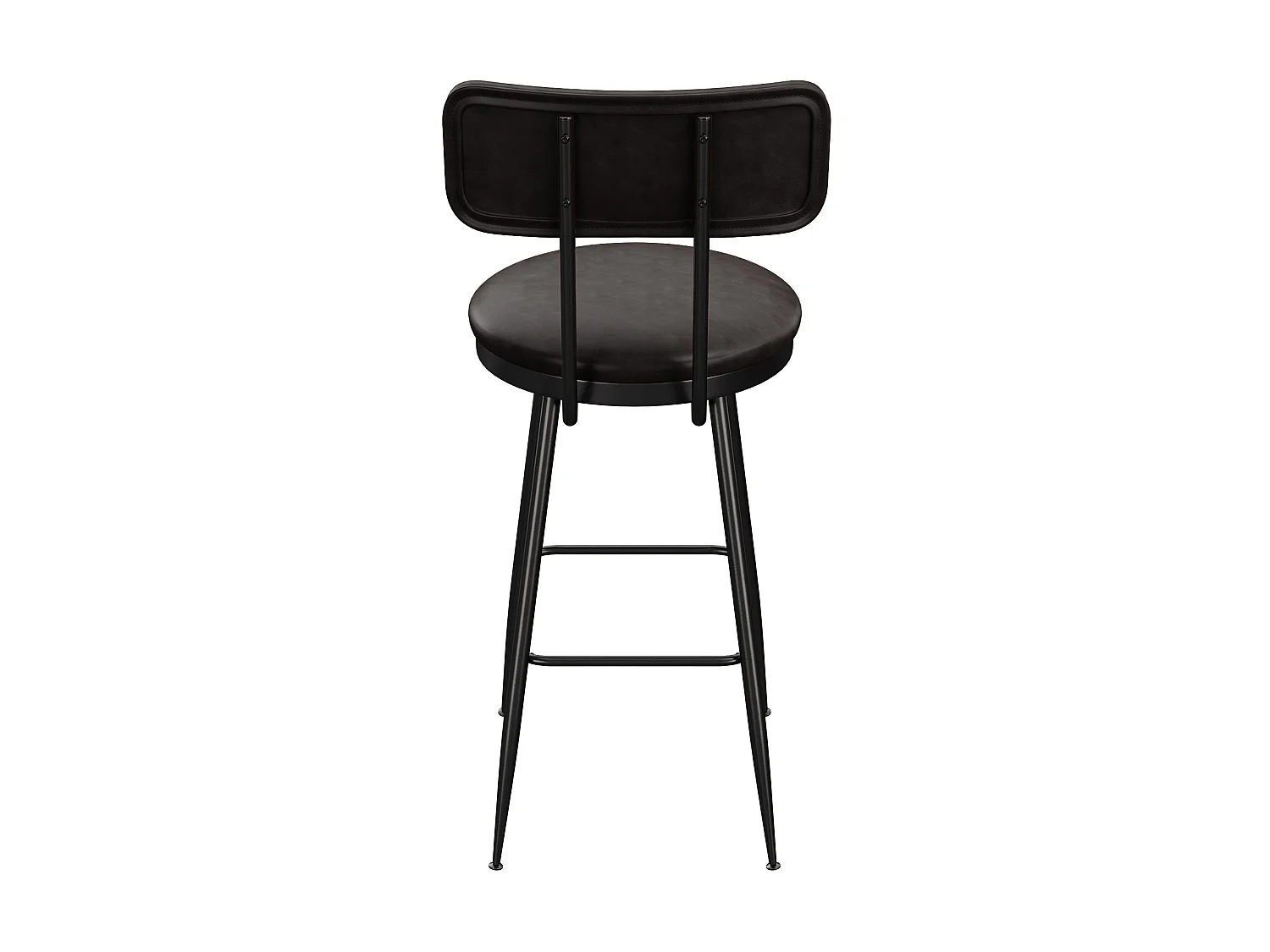 Tabouret de Bar Lot de 2 - Chaise Haute Cuisine - Chaise de Bar avec Repose-Pieds et Dossier - pour Salle à Manger,Cuisine - Simili Cuir - Noir