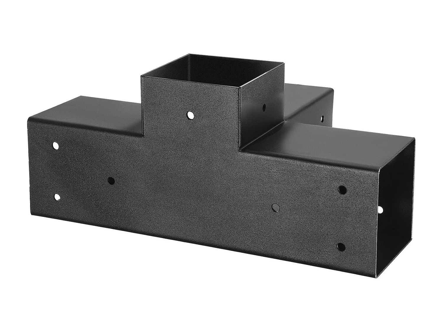 Pergola Steunset SucceBuy, Set van 4, Houten Paalsteun 9.2x9.2 cm, 2 4-Weg Hoeksteunen, 2 Paalvoeten, Koolstofstaal