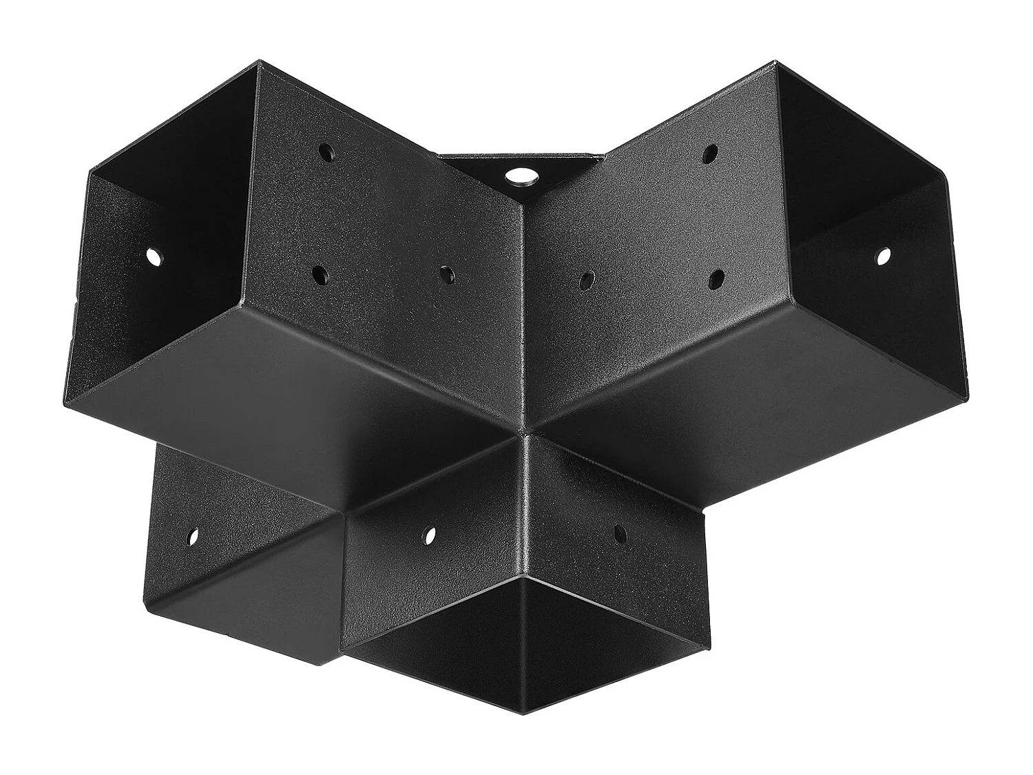 Pergola Steunset SucceBuy, Set van 4, Houten Paalsteun 9.2x9.2 cm, 2 4-Weg Hoeksteunen, 2 Paalvoeten, Koolstofstaal