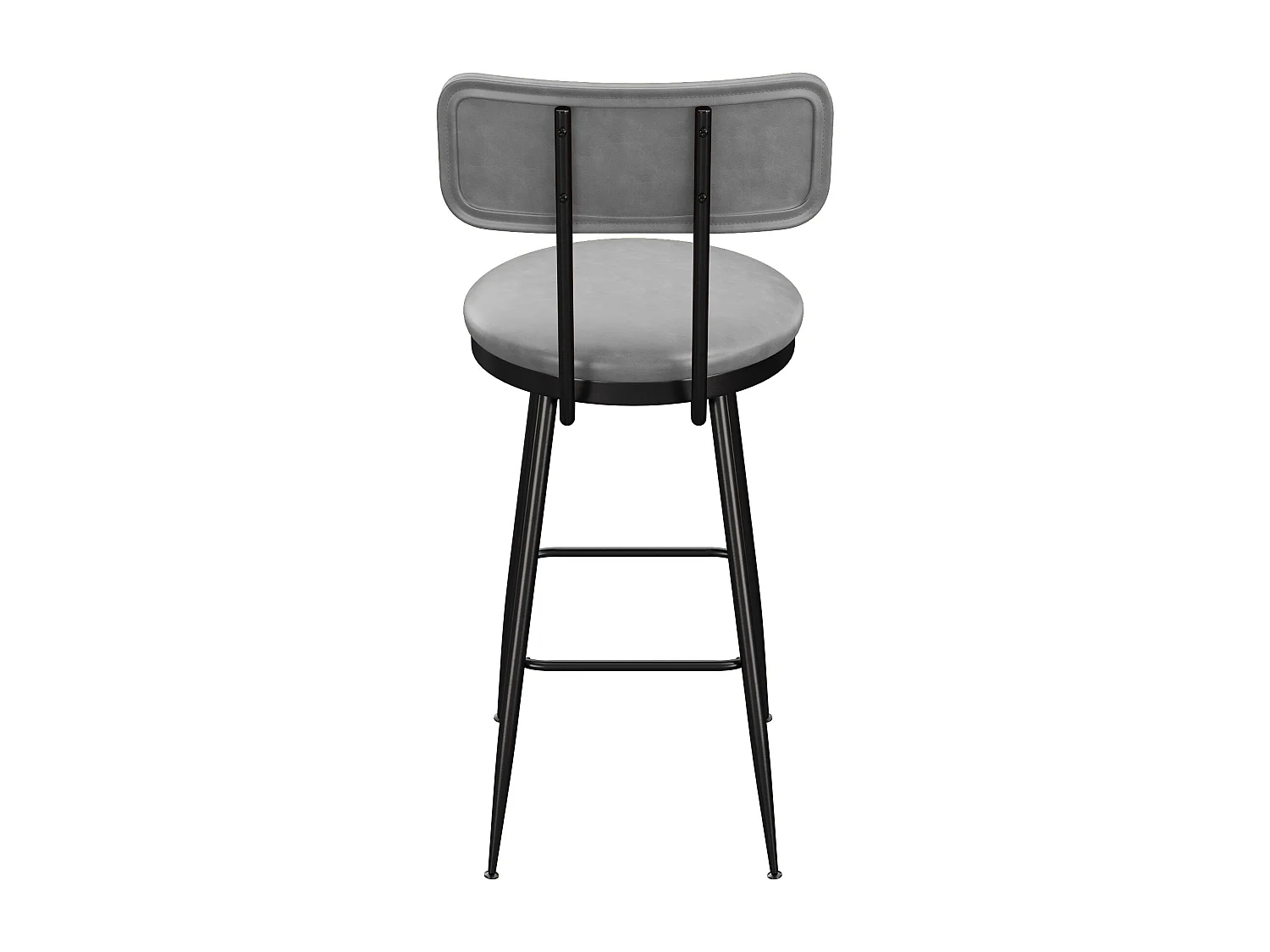 Tabouret de Bar, Lot de 4, Chaise Haute Cuisine,Chaise de Bar avec Repose-Pieds et Dossier,pour Salle à Manger, Cuisine, Simili Cuir,Gris