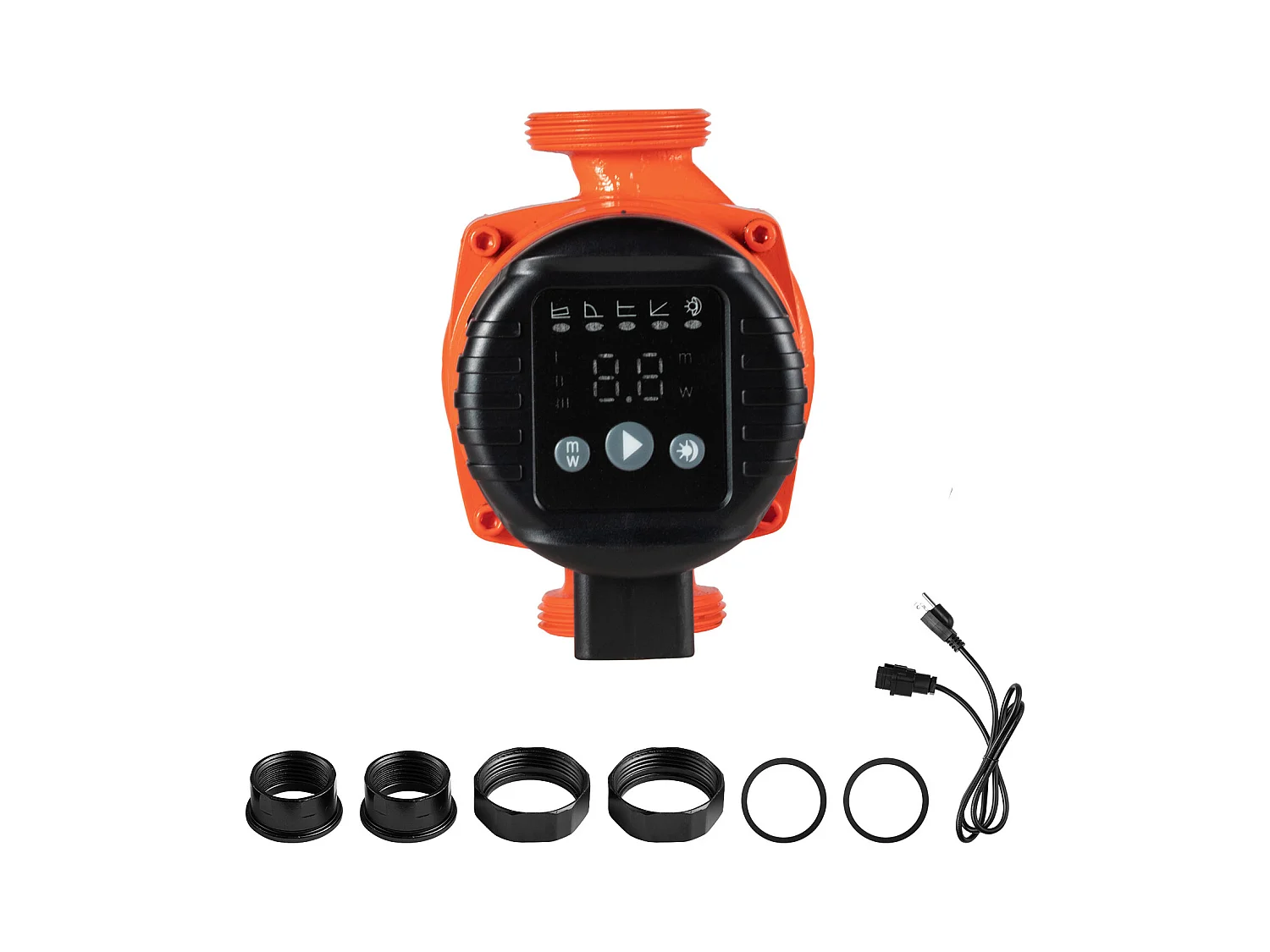 Circulatiepomp SucceBuy voor Warm Water, Maximale Opvoerhoogte 6 m, Hoogrendement Verwarmingspomp, 58 L/min, Terugslagklep, Energiezuinig