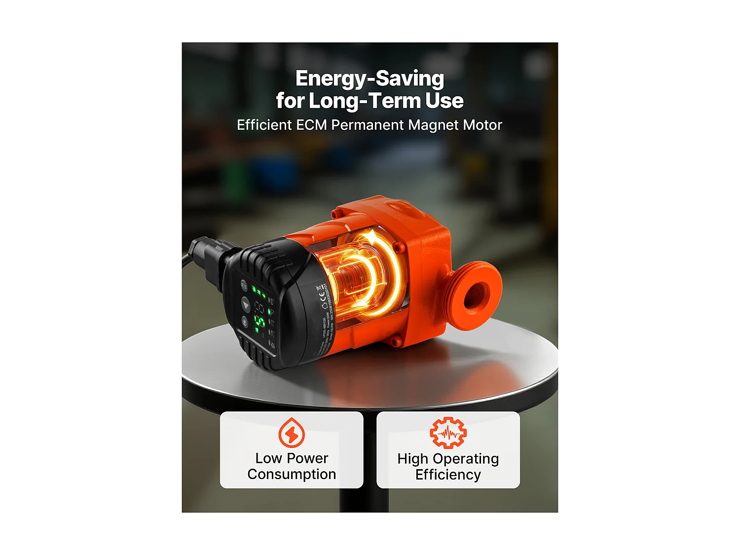 Pompe de Circulation SucceBuy d'Eau Chaude, Hauteur de Refoulement Maximale 6 m, Pompe de Chauffage à Haut Rendement, 58 L/min, Clapet Anti-retour