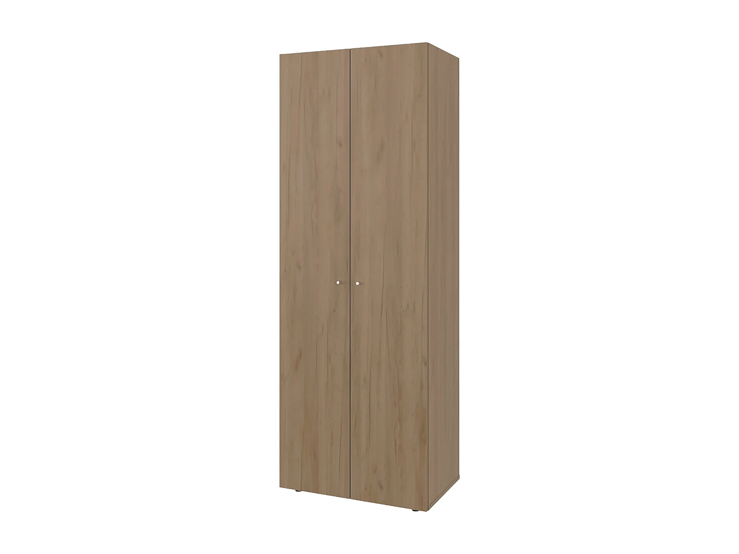 TUHOME Armario alto de 2 puertas World, 4 estantes, almacenamiento vertical, dormitorio, roble natural