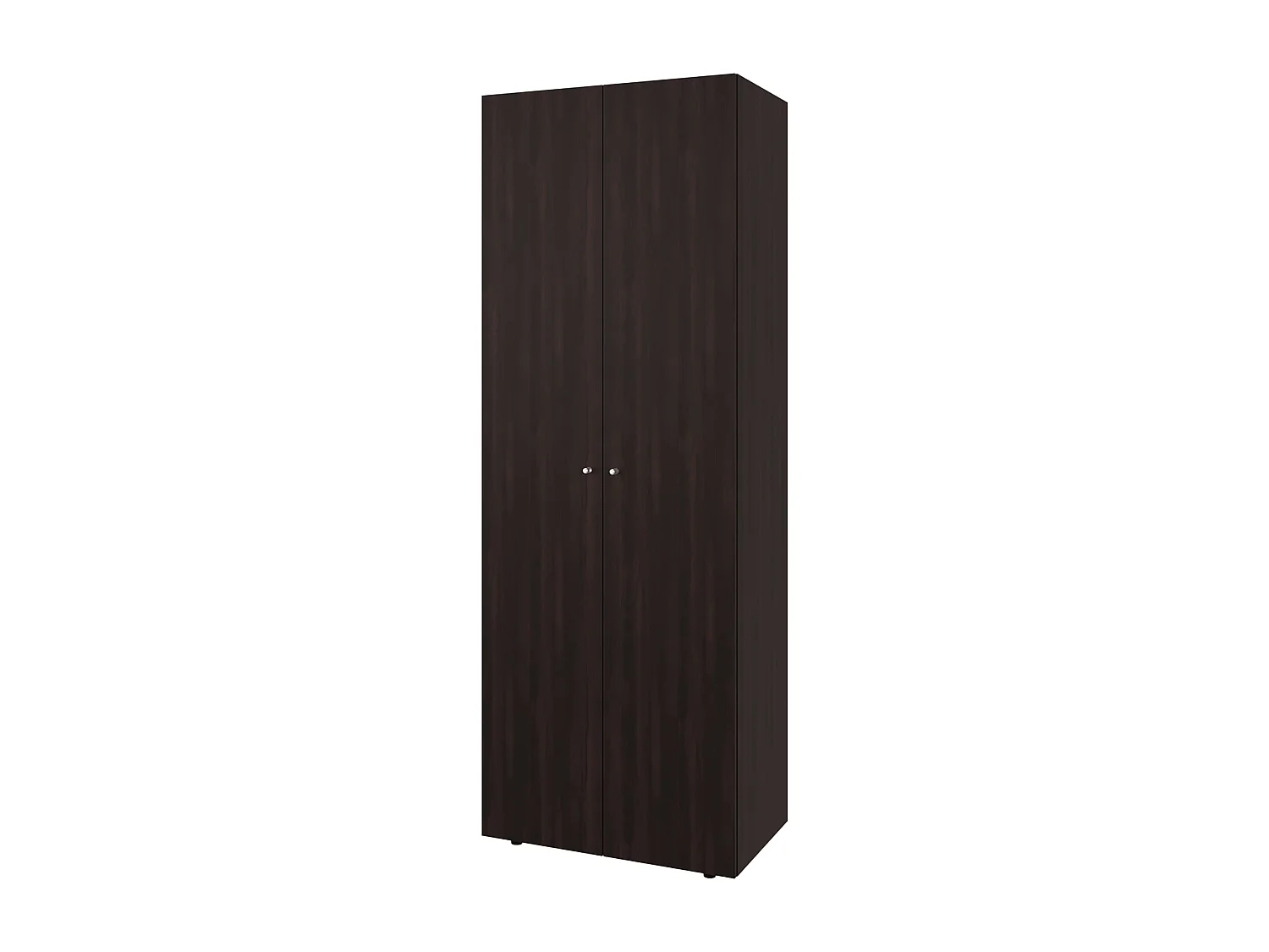 TUHOME Armario alto de 2 puertas World, 4 estantes, almacenamiento vertical, dormitorio, nogal teñido