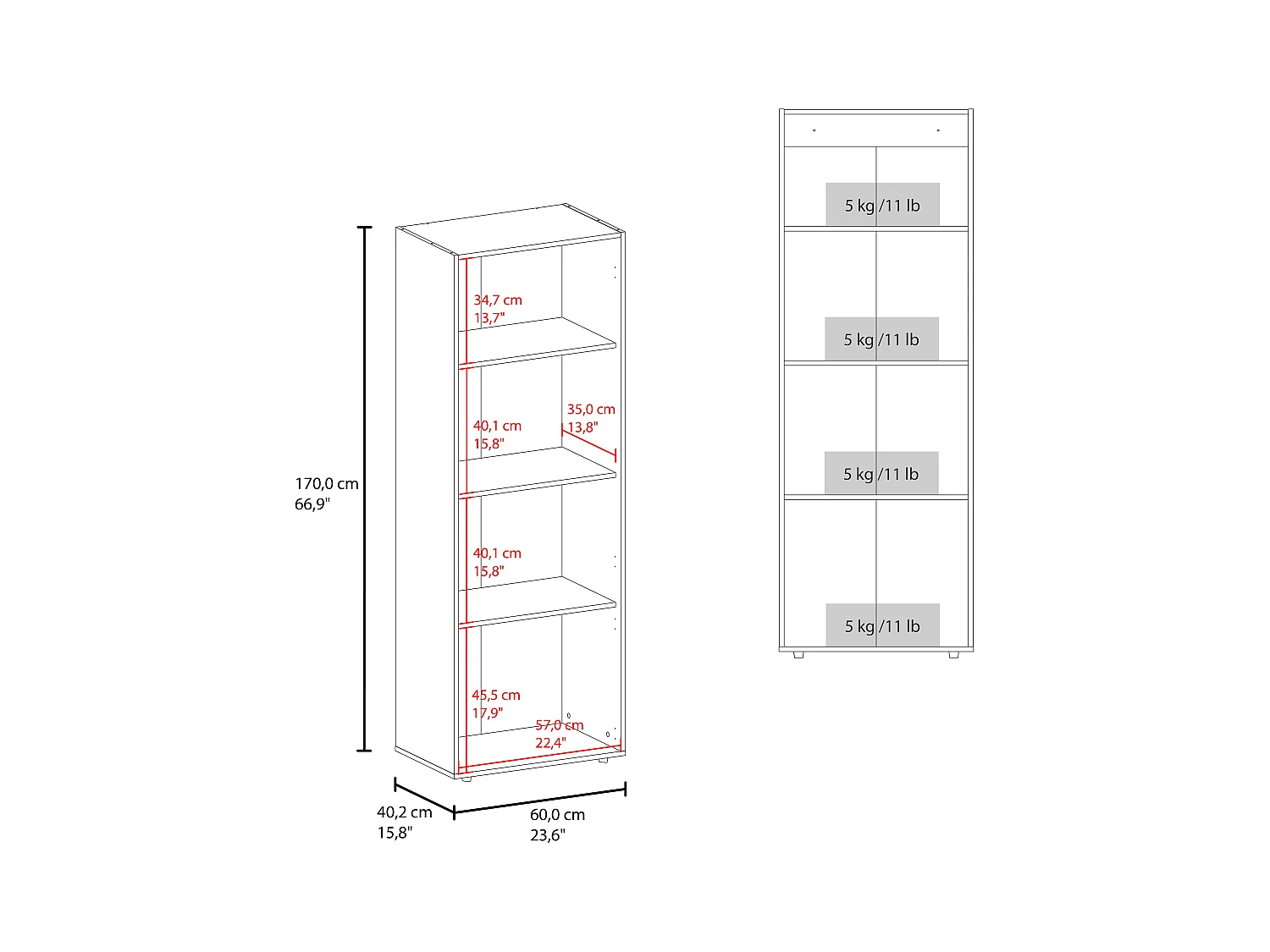 TUHOME Armario alto de 3 puertas con 4 estantes Tolleson, armario independiente para dormitorio o recibidor, blanco