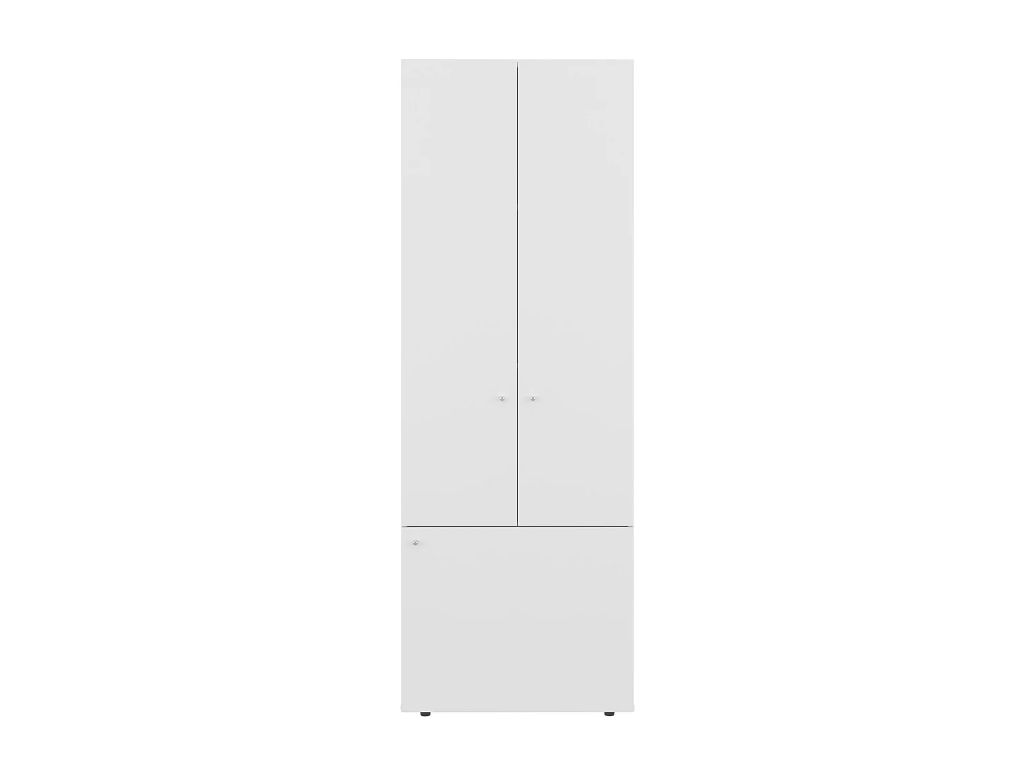 TUHOME Armario alto de 3 puertas con 4 estantes Tolleson, armario independiente para dormitorio o recibidor, blanco