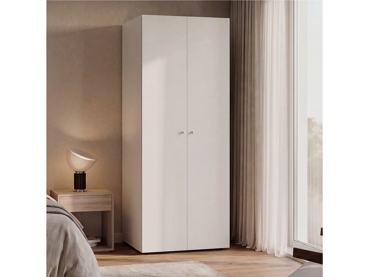Armario ropero Home de 170 cm con barra de colgar y 1 estante, blanco