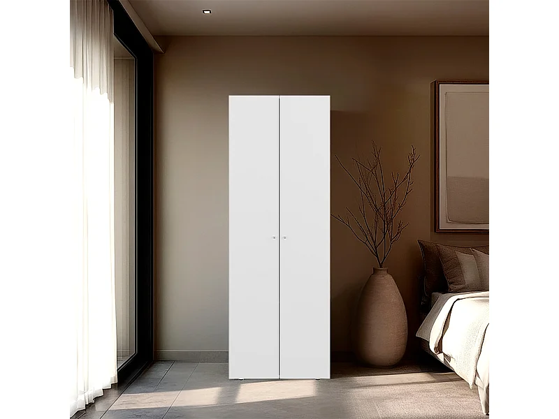 TUHOME Mueble para lavabo  Armario alto de 2 puertas dormitorio, Blanco