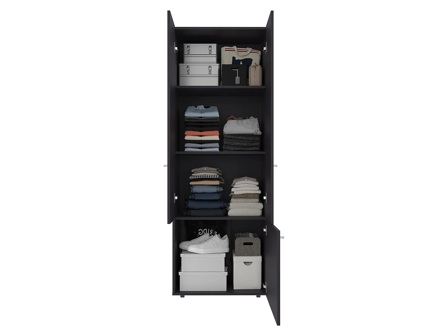Roupeiro Home de 170 cm com 3 portas, preto