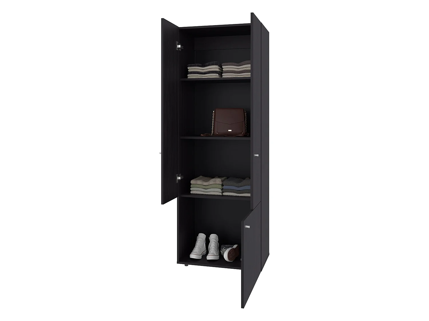 Roupeiro Home de 170 cm com 3 portas, preto