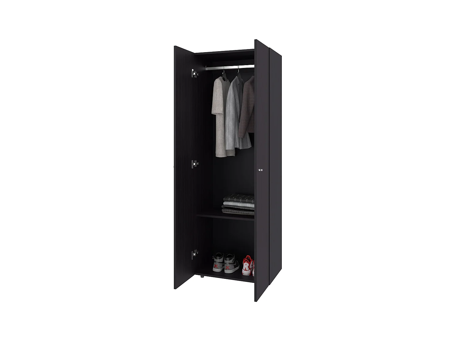 TUHOME Mueble lavabo  Armario alto de 2 puertas,  Dormitorio, Wengué