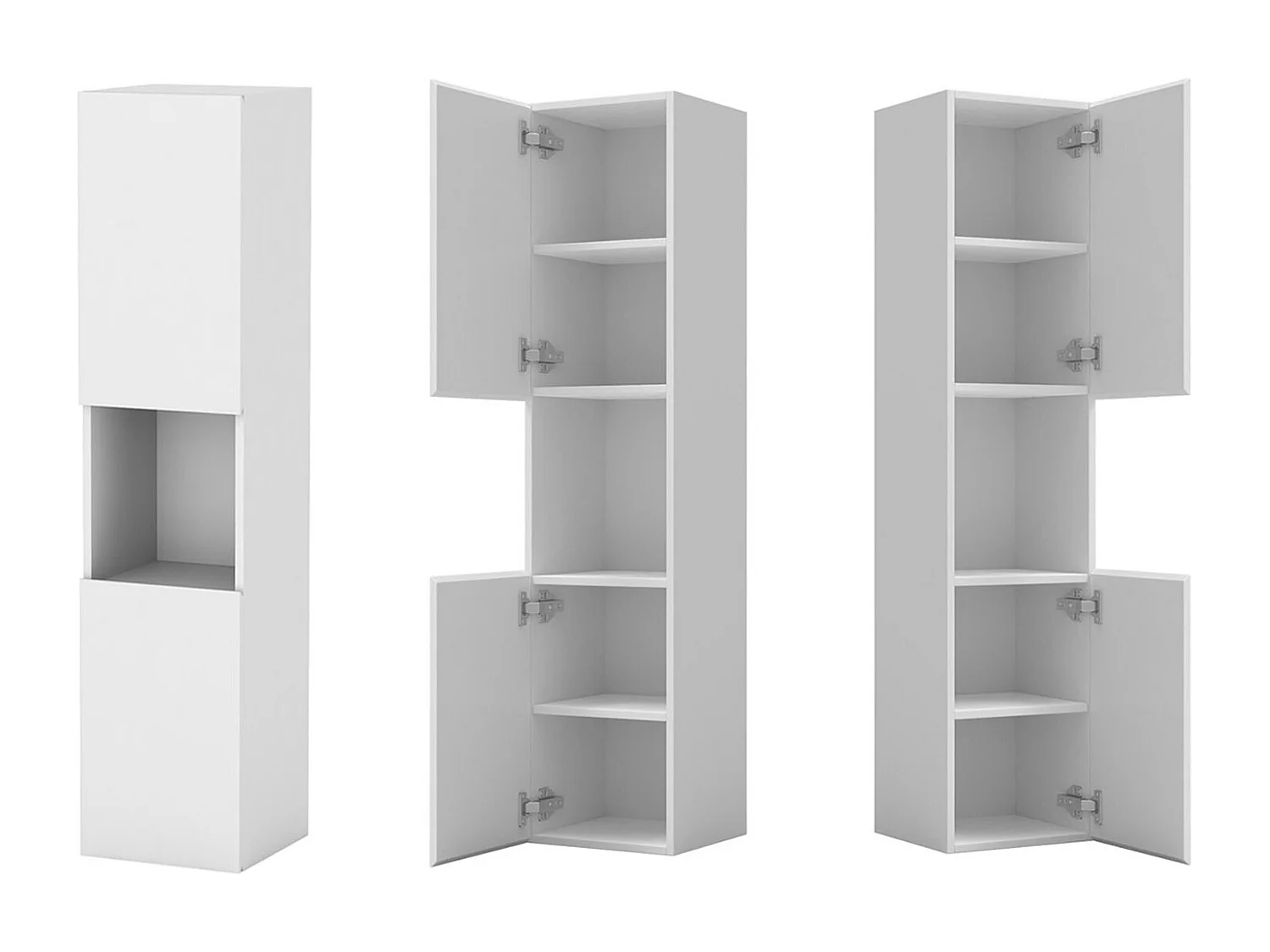 Ensemble meuble vasque L.99cm 2 tiroirs + lavabo + LED miroir rond 90cm + 2*colonne,blanc A