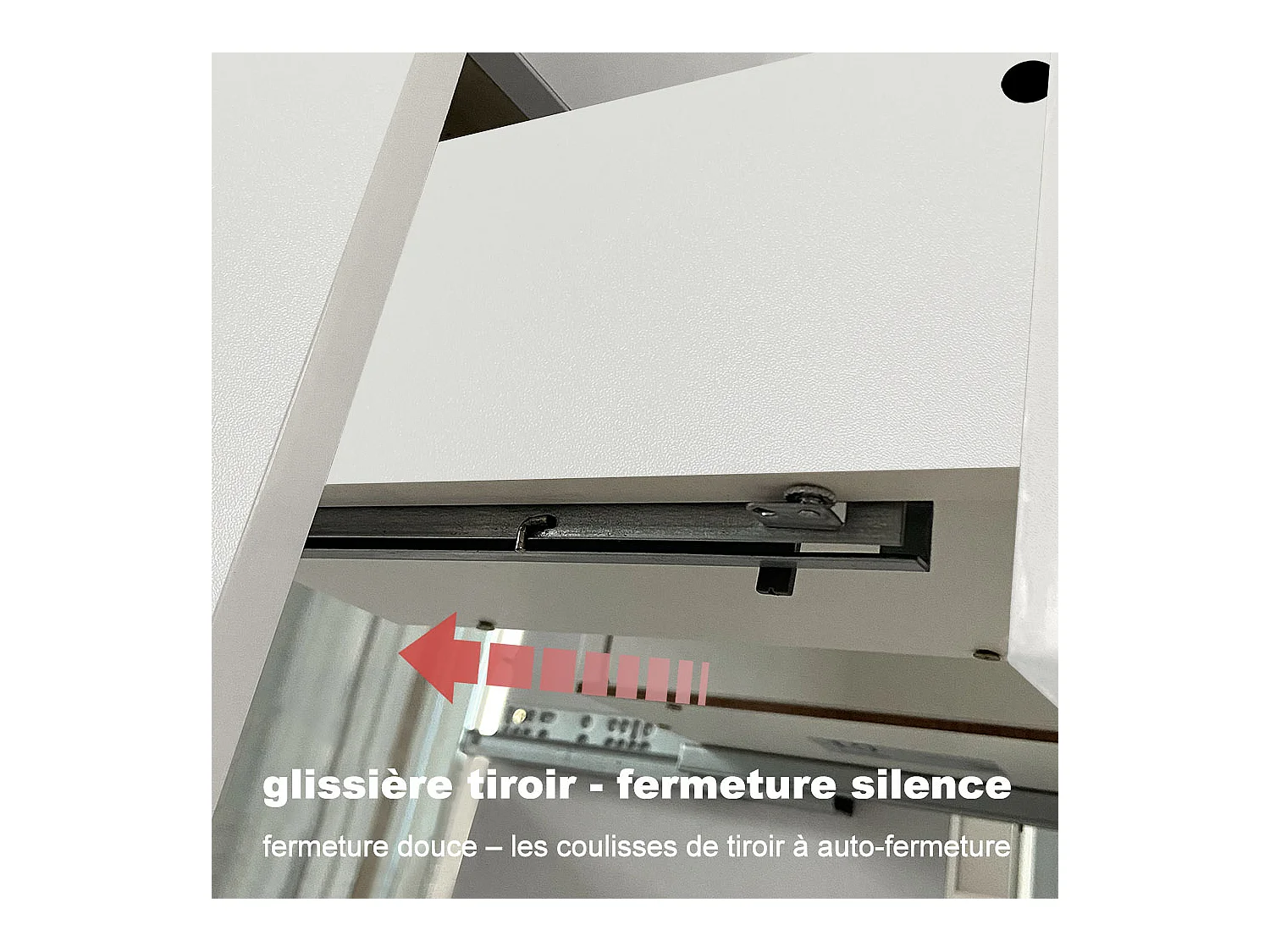 AICA Ensemble meuble de salle de bain Vasque L.99cm 2 tiroirs + lavabo + LED Miroir Rond 100cm + Colonne,Blanc