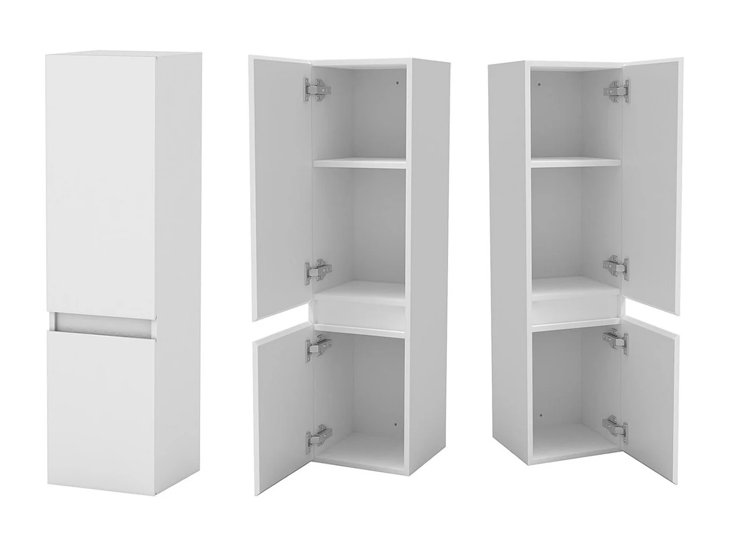 Ensemble meuble vasque L.50cm 2 tiroirs + lavabo + LED miroir rond 60cm + colonne,blanc easy