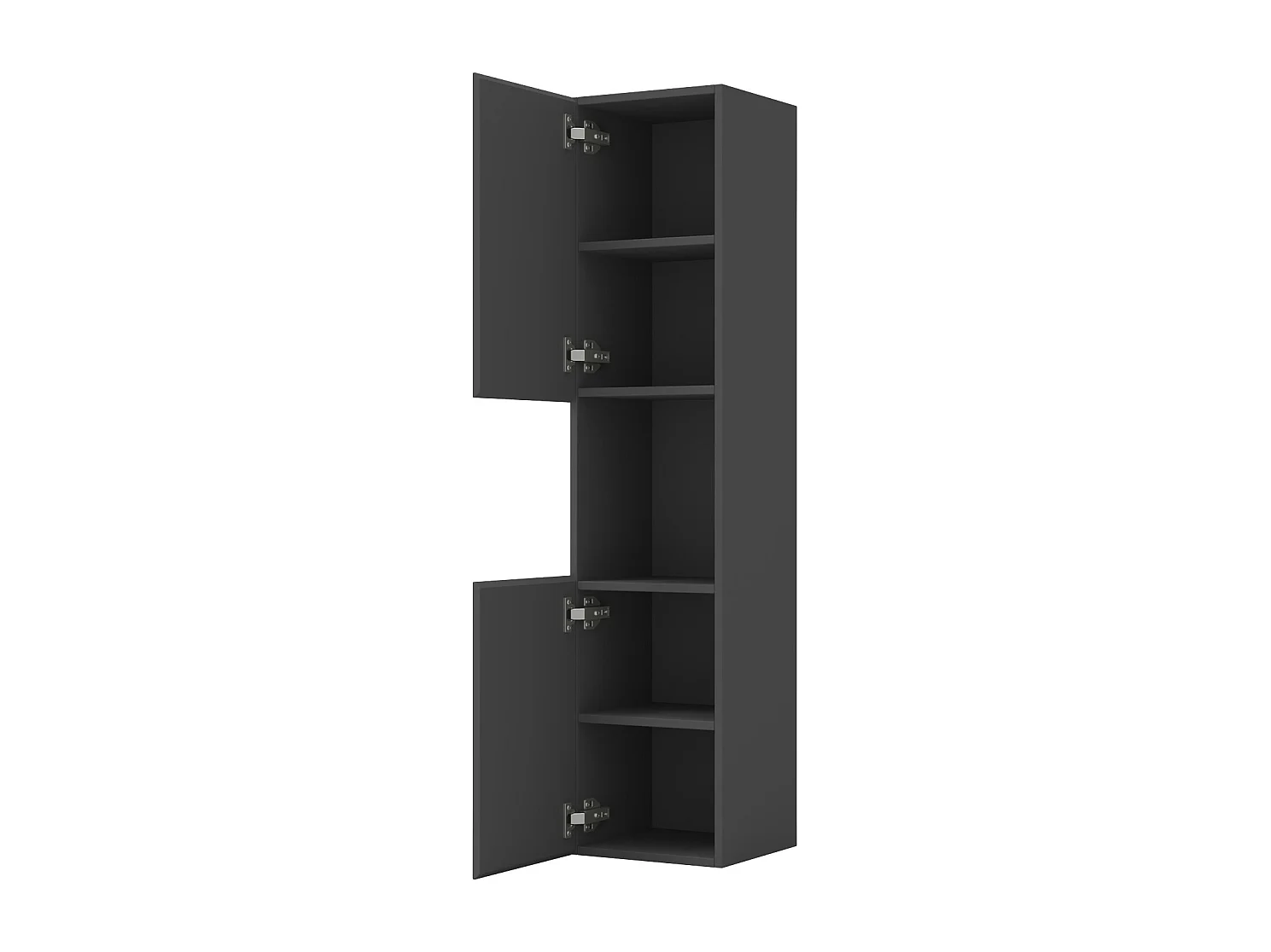 Ensemble meuble double vasque L.120cm 4 tiroirs + lavabo + 2*LED miroirs rond 60cm + 2*colonne,anthracite B