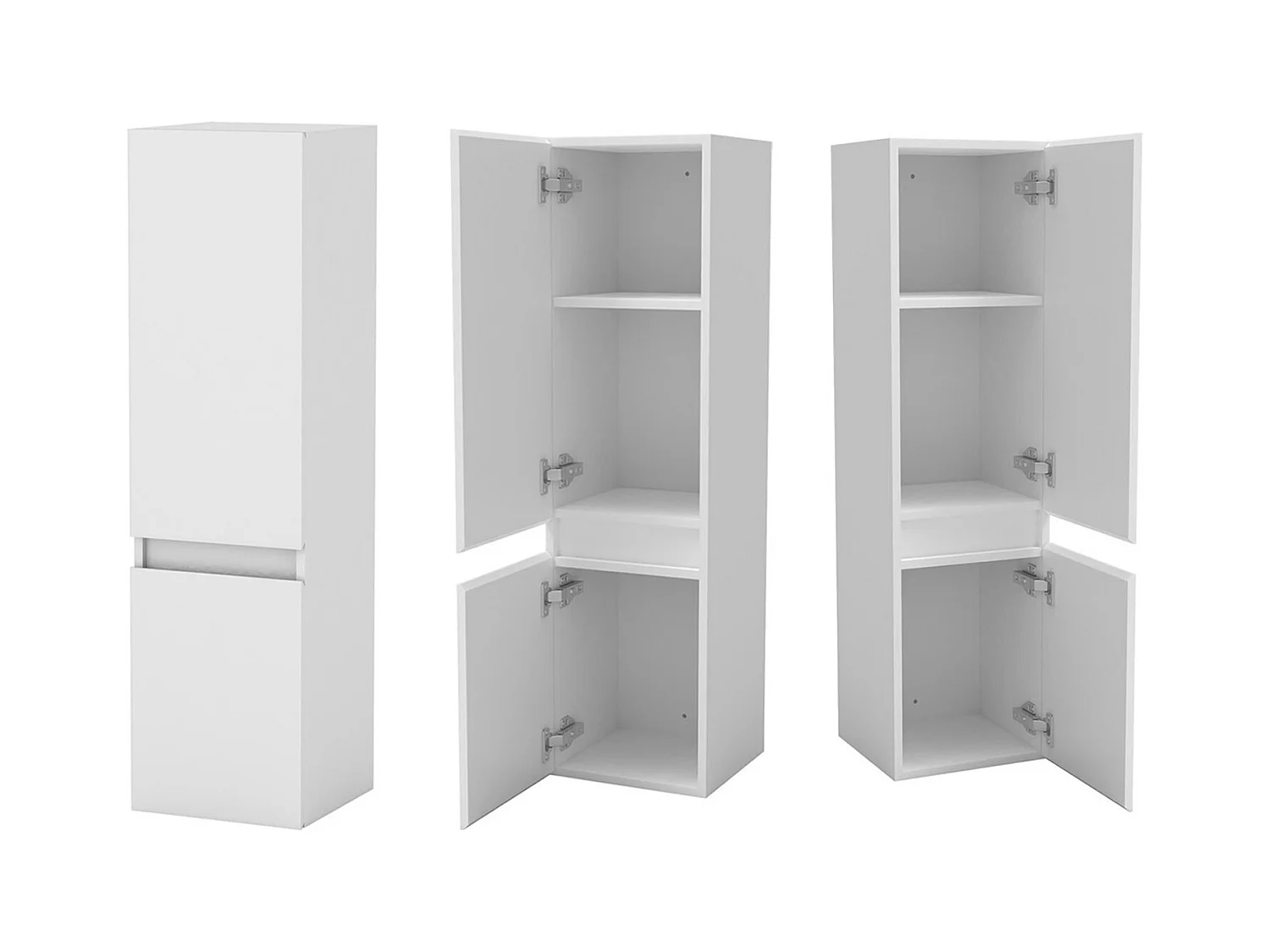 AICA Ensemble meuble de salle de bain Vasque L.99cm 2 tiroirs + lavabo + LED Miroir Rond 100cm + Colonne,Blanc