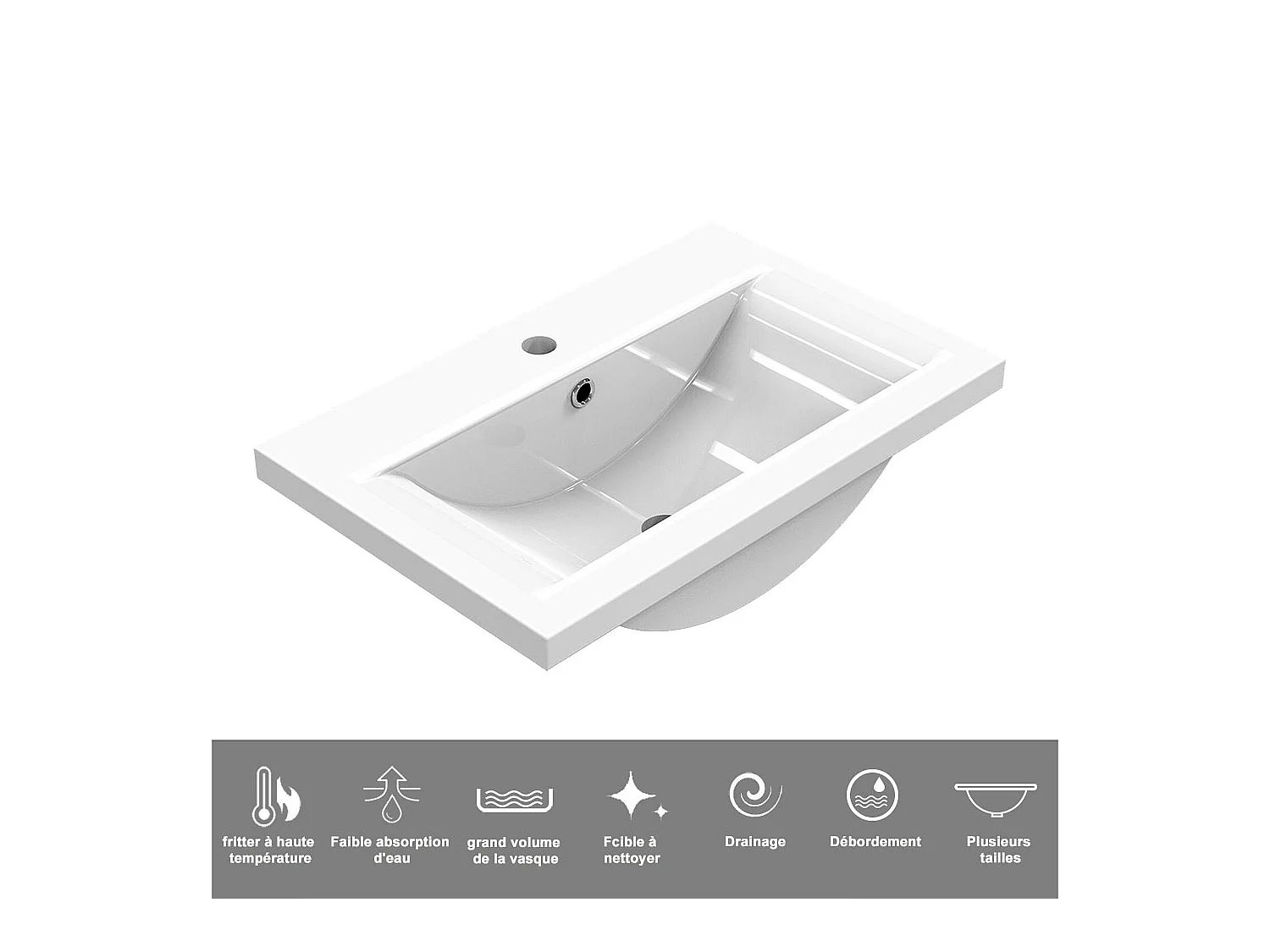 Ensemble meuble vasque L.50cm 2 tiroirs + lavabo + LED miroir 60cm + 2*colonne,chêne C